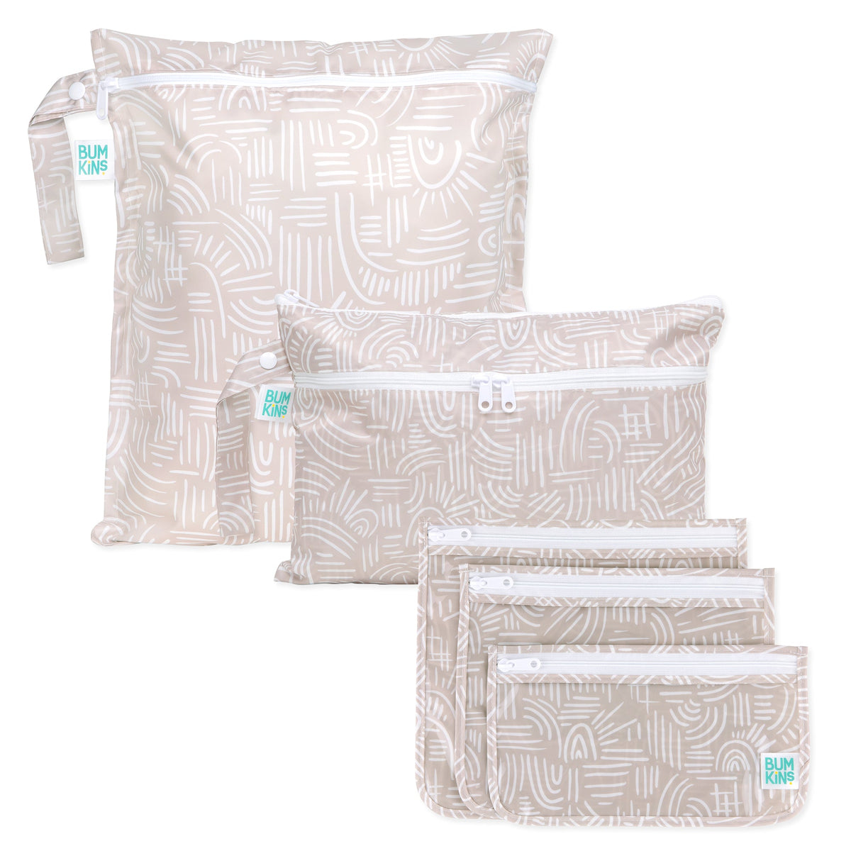 Boho Wander Print Waterproof Bag Set for Travel, Lightweight | Bumkins