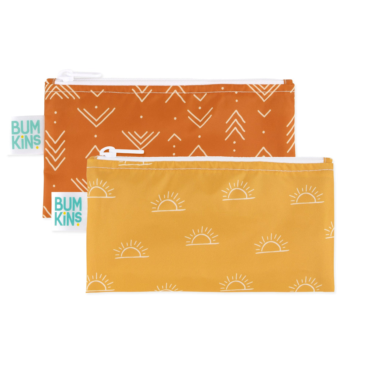 Sunshine Boho Chic Reusable Zippered Snack Bag Set of 2 | Bumkins