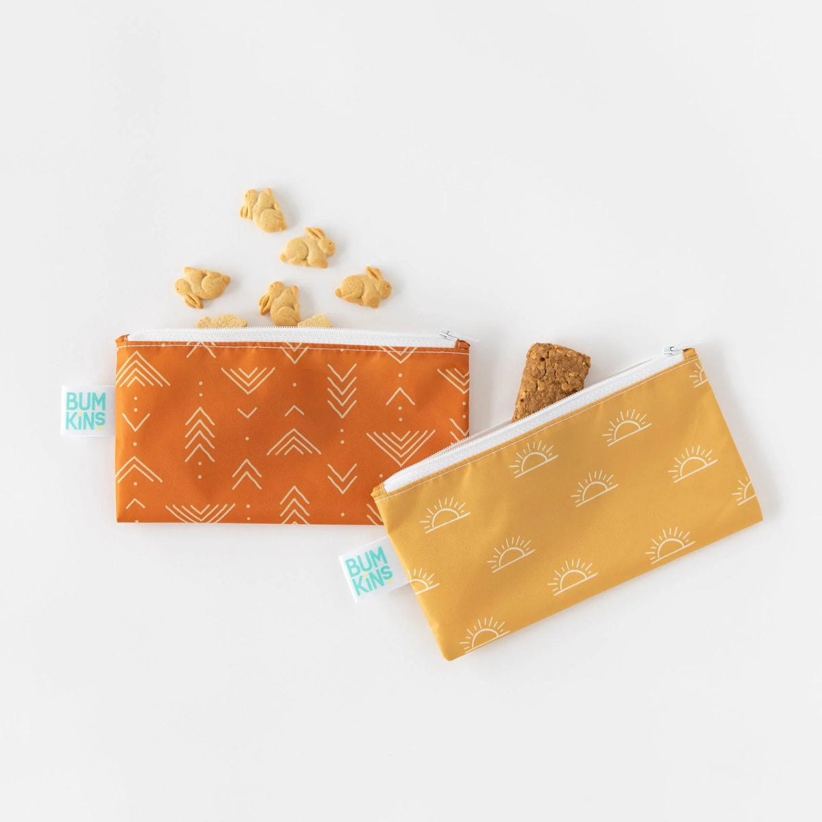 Sunshine Boho Chic Reusable Zippered Snack Bag Set of 2 | Bumkins