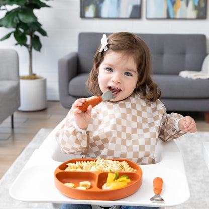 Toddler Spoon and Fork Set in Boho Clay For Self-Feeding | Bumkins