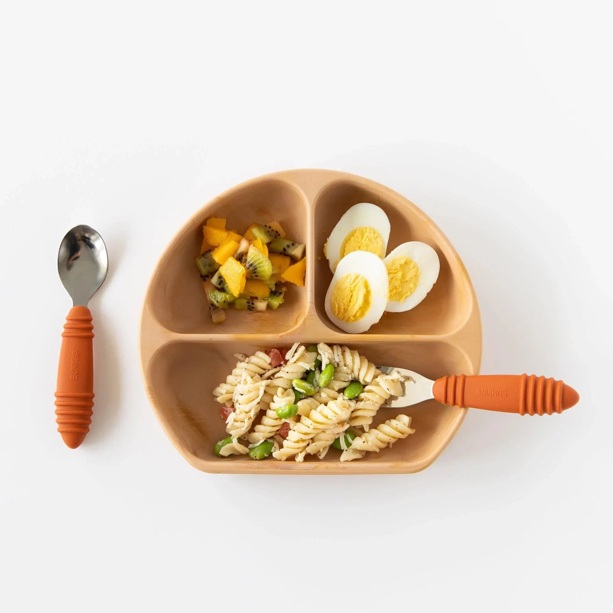 Toddler Spoon and Fork Set in Boho Clay For Self-Feeding | Bumkins