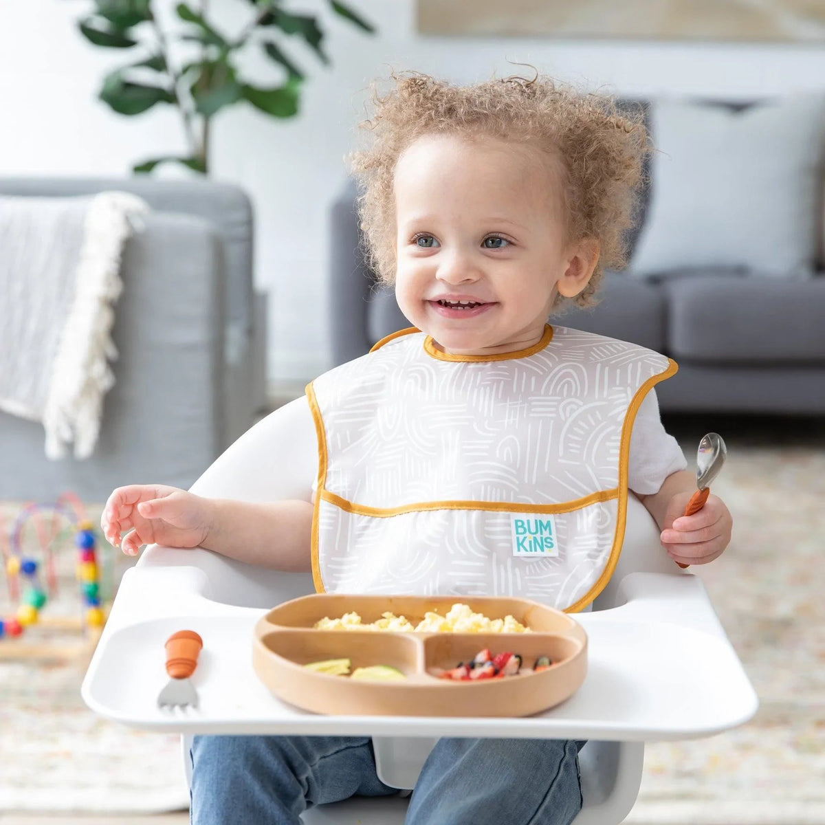 Toddler Spoon and Fork Set in Boho Clay For Self-Feeding | Bumkins