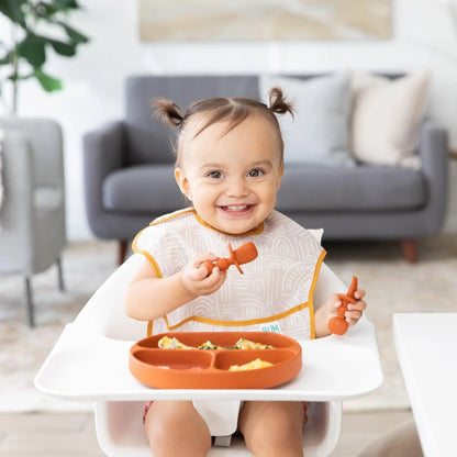 Baby Teething Utensils Set For Early Self-Feeding in Clay | Bumkins