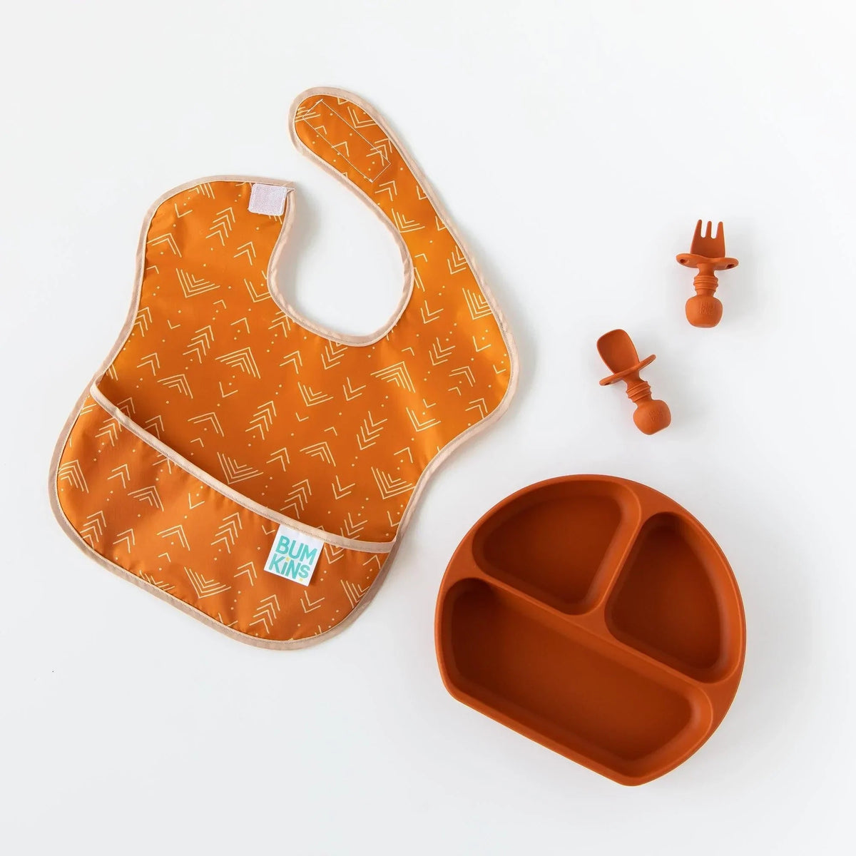 Baby Teething Utensils Set For Early Self-Feeding in Clay | Bumkins