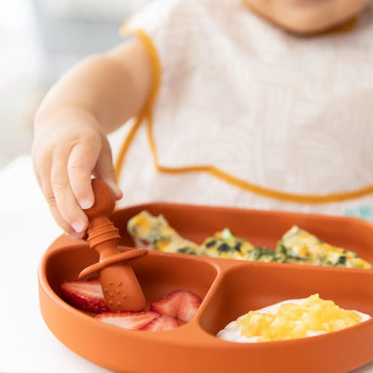 Baby Teething Utensils Set For Early Self-Feeding in Clay | Bumkins