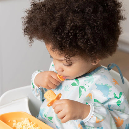 Spoon + Fork Chewtensils For Early Self-Feeding in Tangerine | Bumkins