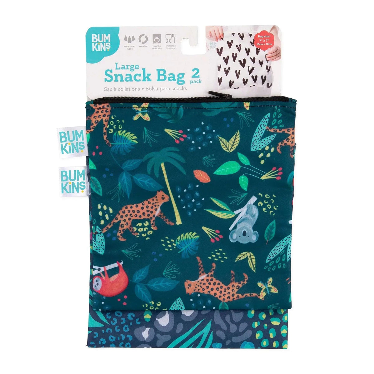 Animal Print Reusable Snack Bag Duo, Cute & Eco-Friendly! | Bumkins
