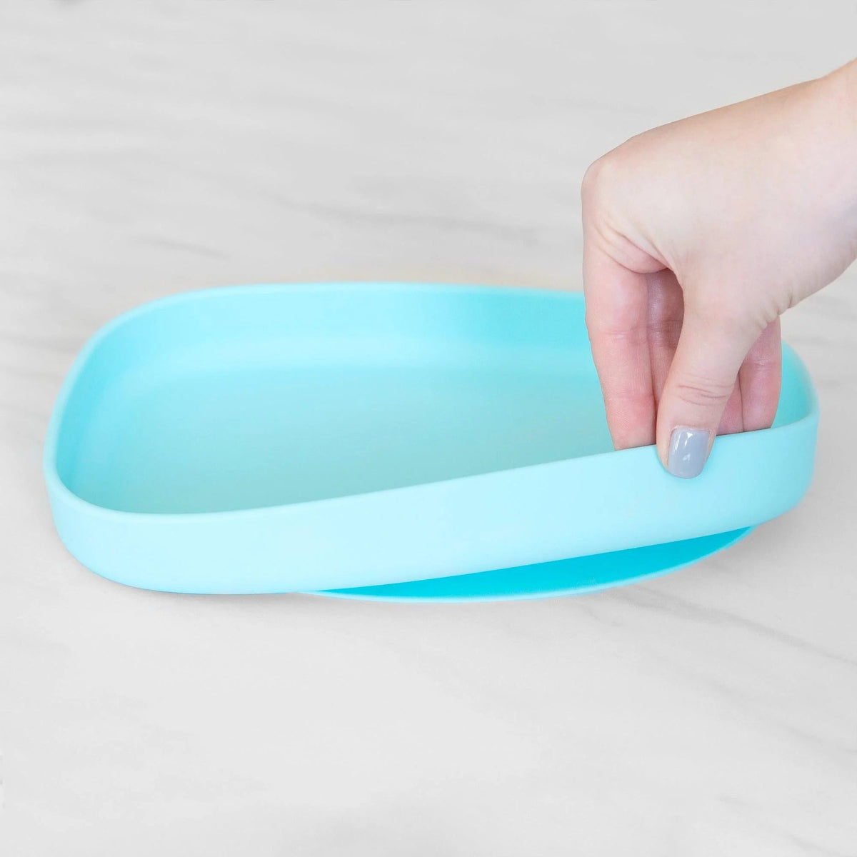 Non-Toxic Silicone Kids Plate For Growing Appetites in Blue | Bumkins