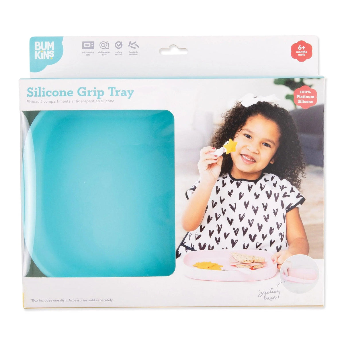 Non-Toxic Silicone Kids Plate For Growing Appetites in Blue | Bumkins