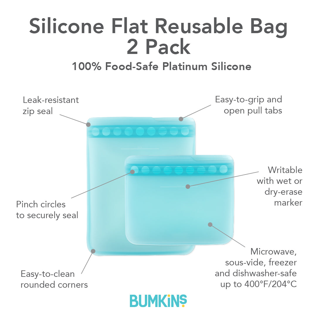 Silicone Flat Reusable Bags: Store, Freeze & Pack with Ease | Bumkins