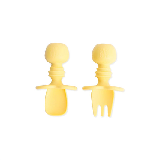 Silicone Baby Spoon & Fork Chewtensils in Pineapple | Bumkins