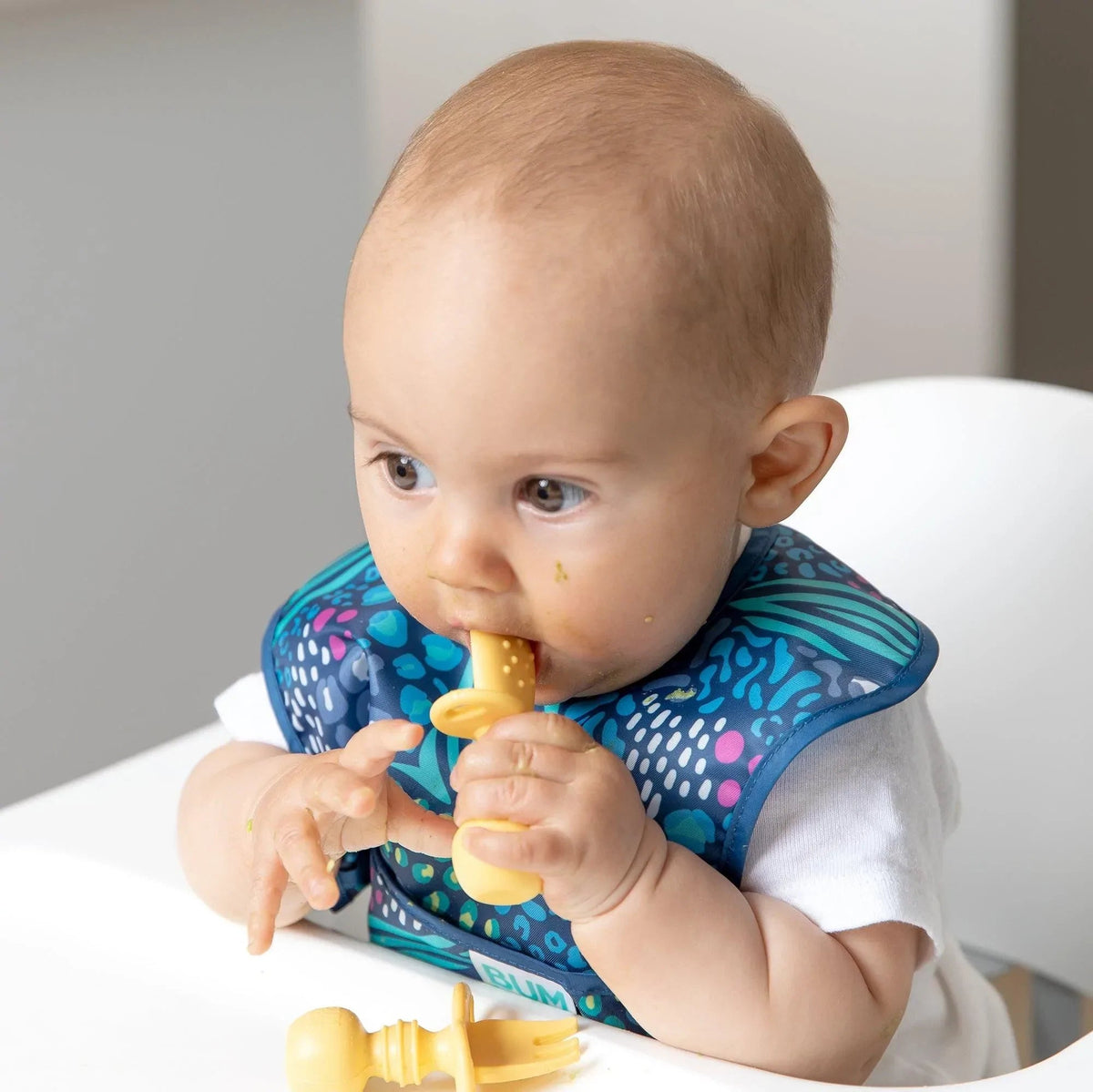 Silicone Baby Spoon & Fork Chewtensils in Pineapple | Bumkins