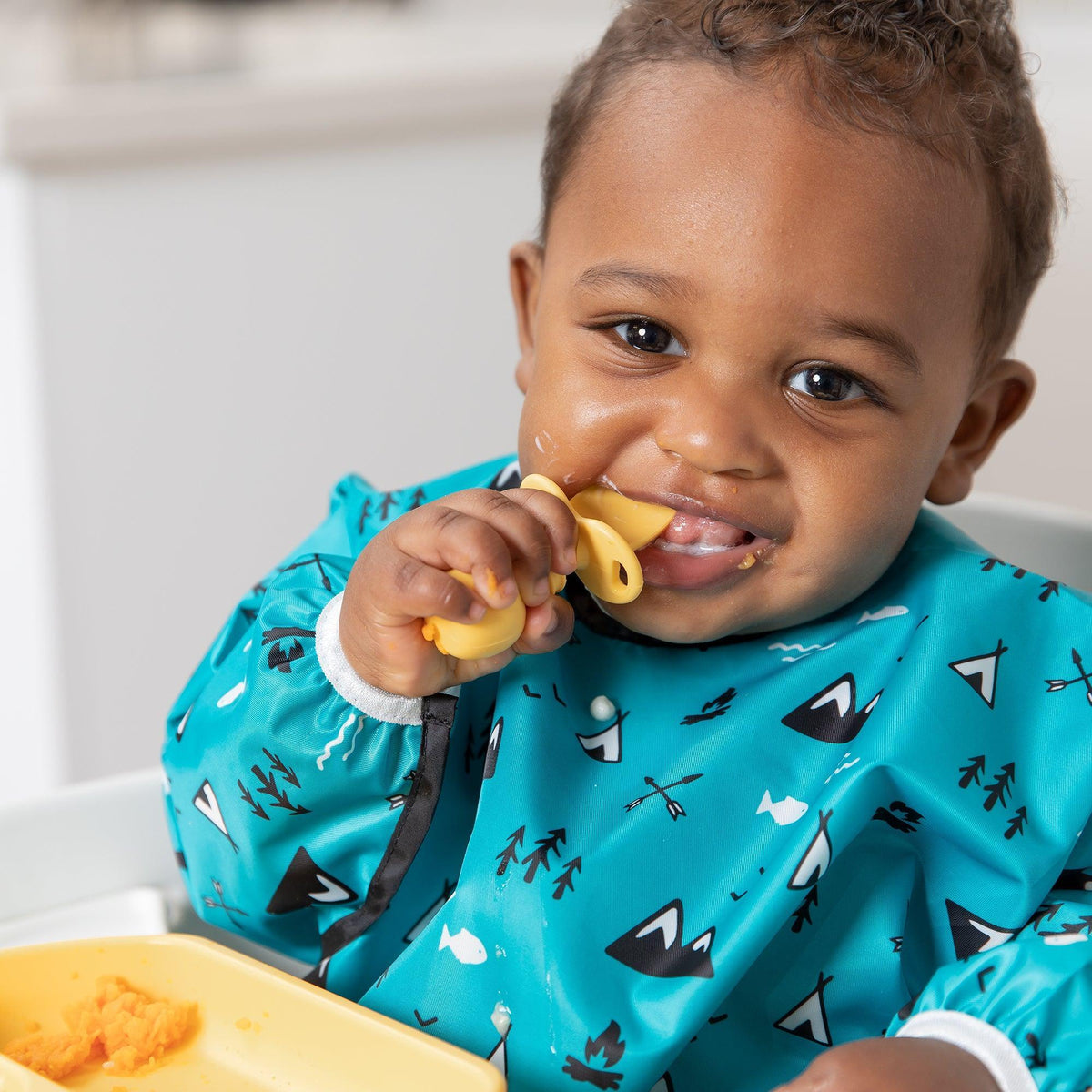 Silicone Baby Spoon & Fork Chewtensils in Pineapple | Bumkins