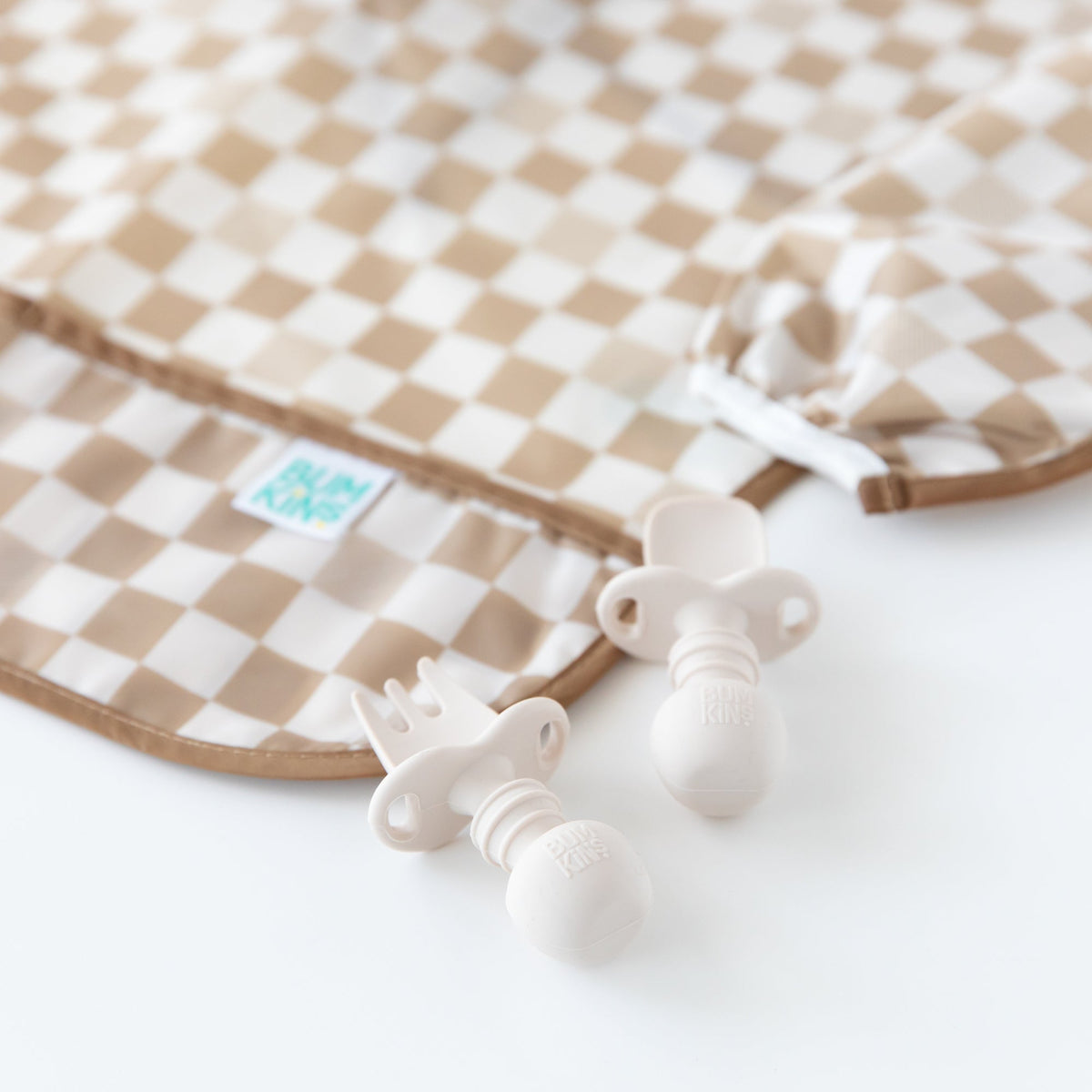 Silicone Forks and Spoons For Teething Babies in Sand | Bumkins