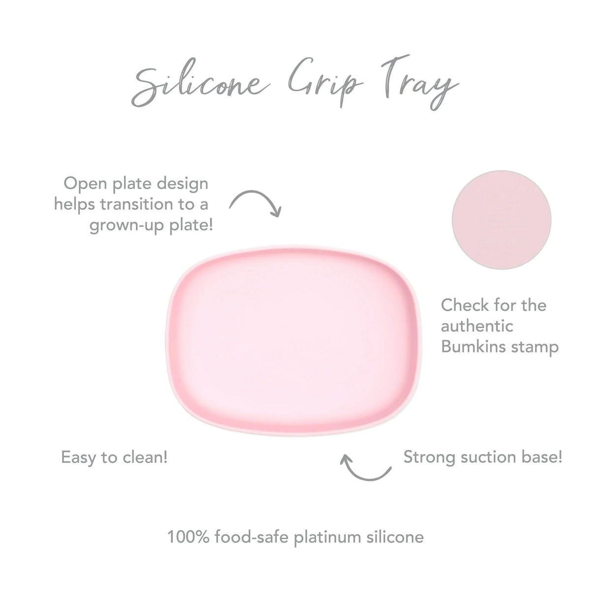 Pink Eco-Friendly Children's Dinnerware Suction Plate/Tray | Bumkins