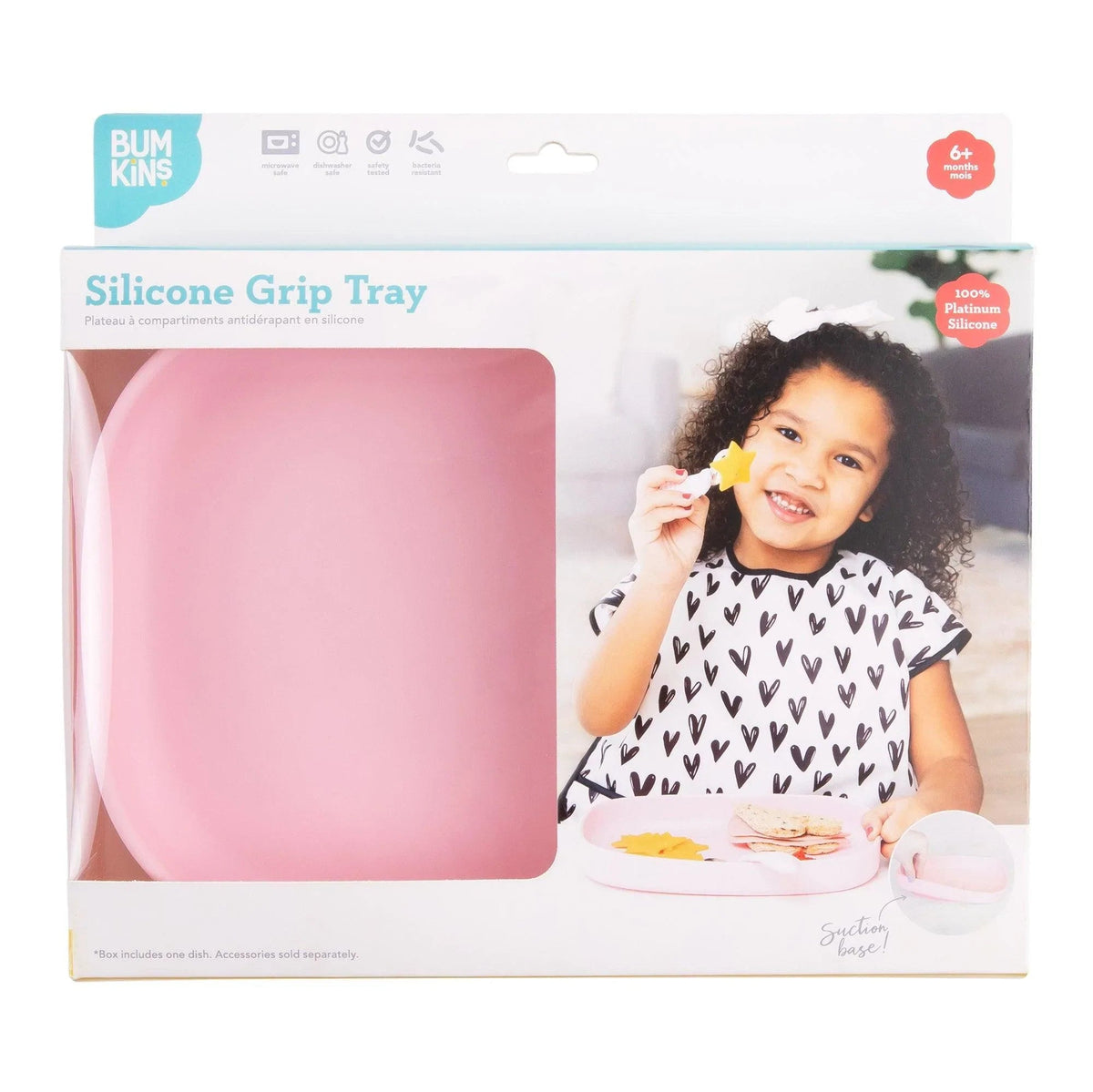 Pink Eco-Friendly Children's Dinnerware Suction Plate/Tray | Bumkins