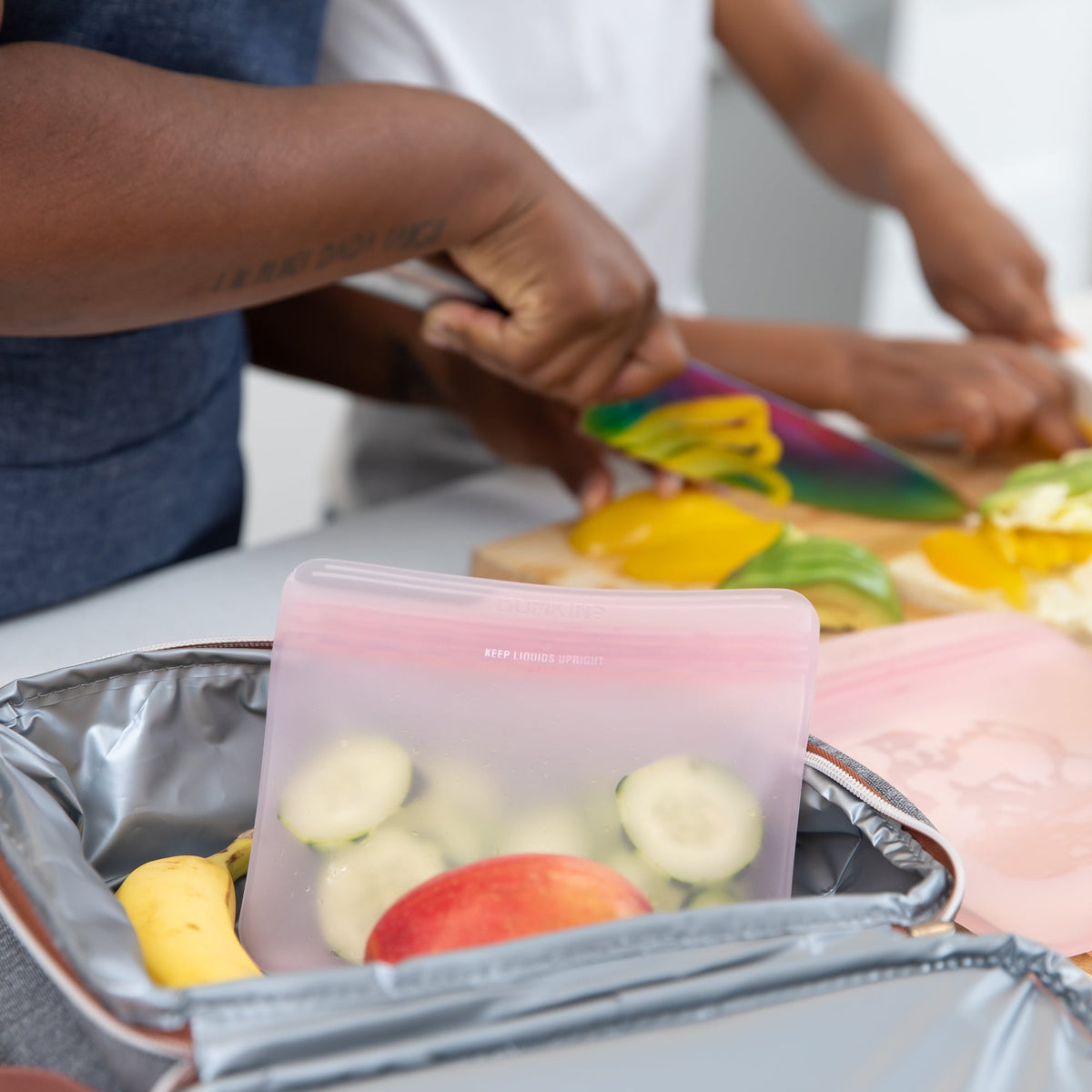 Pink Silicone Food Storage Bags For Meal Prep, Lunch & More! | Bumkins