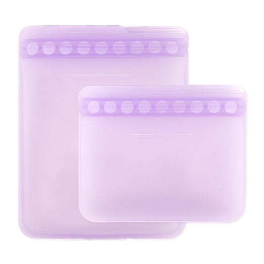 Child-Friendly Lavender Reusable Silicone Food Storage Bags | Bumkins