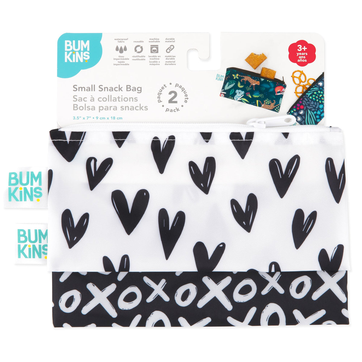 Reusable Snack Bags, Waterproof Fabric, BPA Free, 2-Pack – XOXO Baby | Bumkins