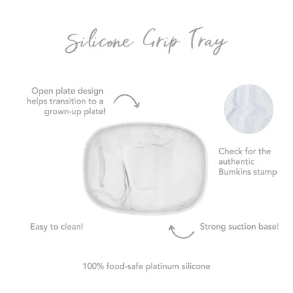 Durable Marble Silicone Children's Plates With Suction Base | Bumkins
