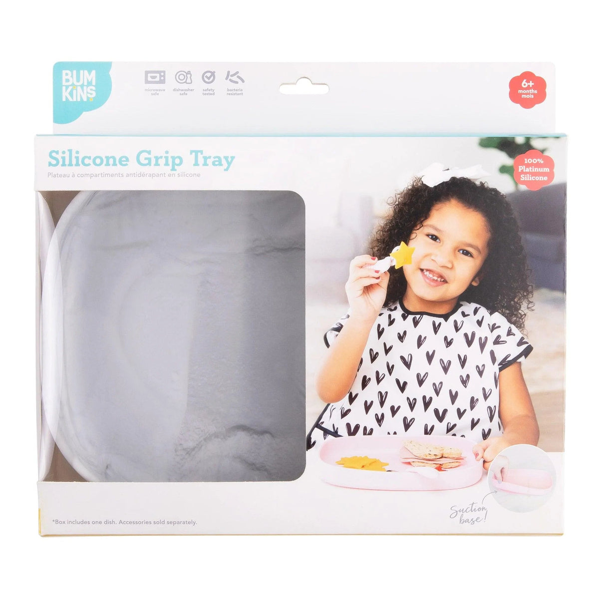 Durable Marble Silicone Children's Plates With Suction Base | Bumkins