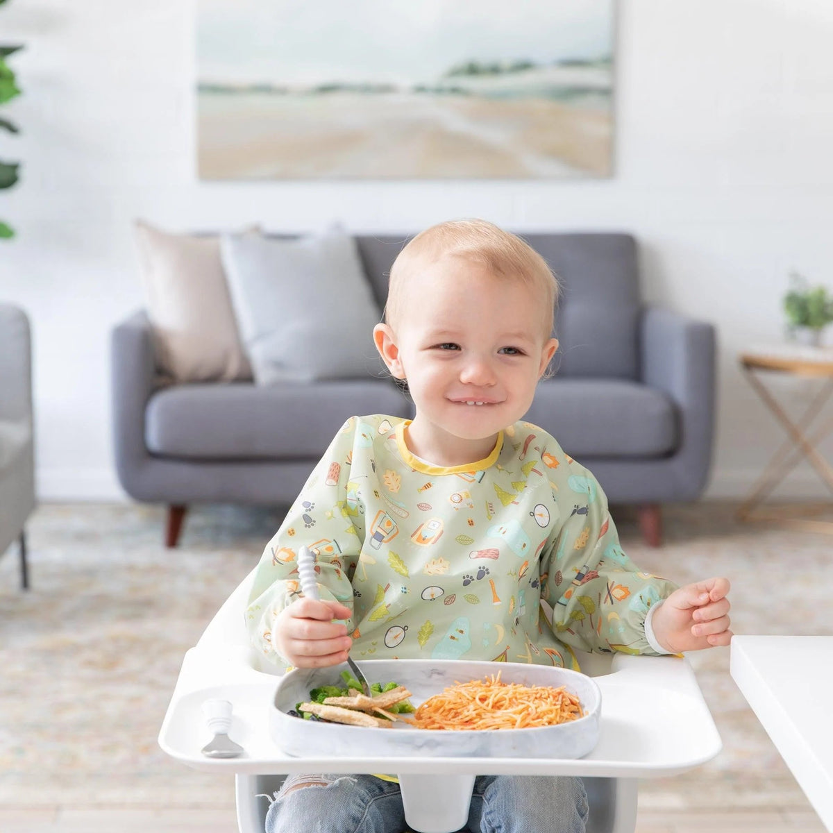 Durable Marble Silicone Children's Plates With Suction Base | Bumkins