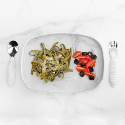 Durable Marble Silicone Children's Plates With Suction Base | Bumkins