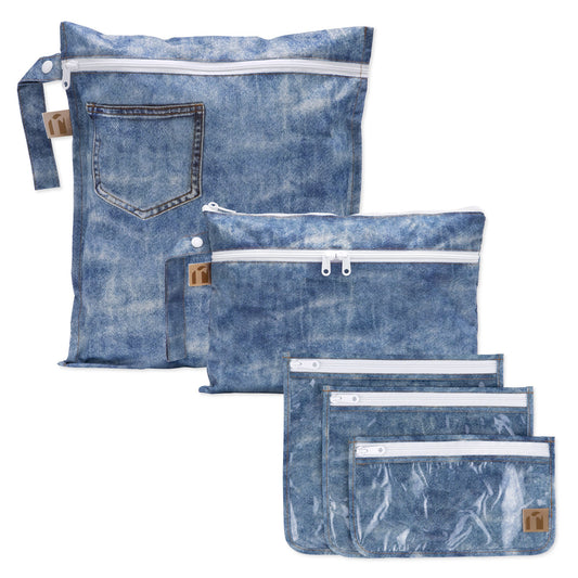The Commuter Deluxe 5-Piece Set: Denim On Denim | Bumkins