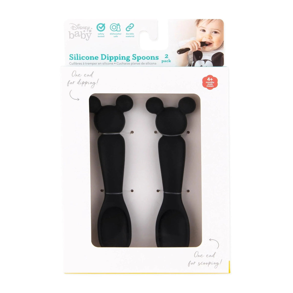 Disney Black and White Mickey & Minnie-Shaped Dipping Spoons | Bumkins