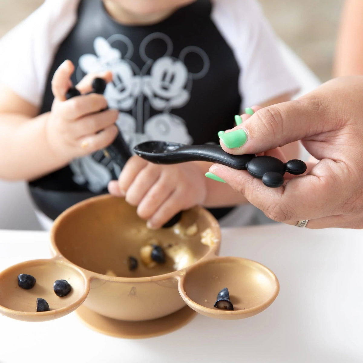 Disney Black and White Mickey & Minnie-Shaped Dipping Spoons | Bumkins