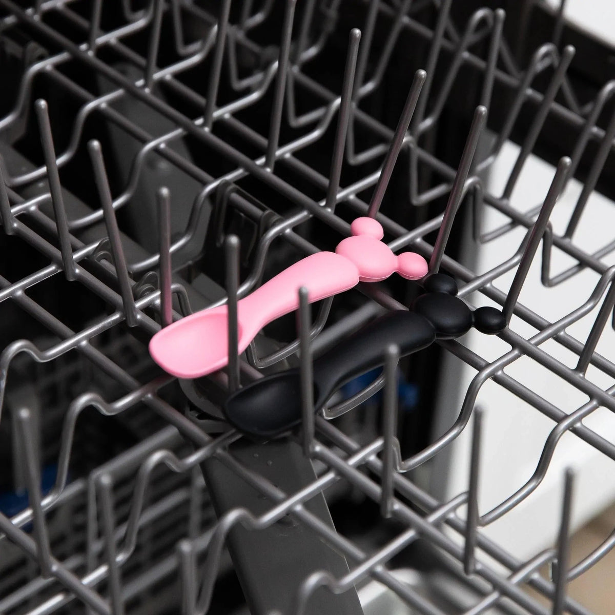 Minnie & Mickey Mouse Black + Pink Silicone Dipping Spoons | Bumkins