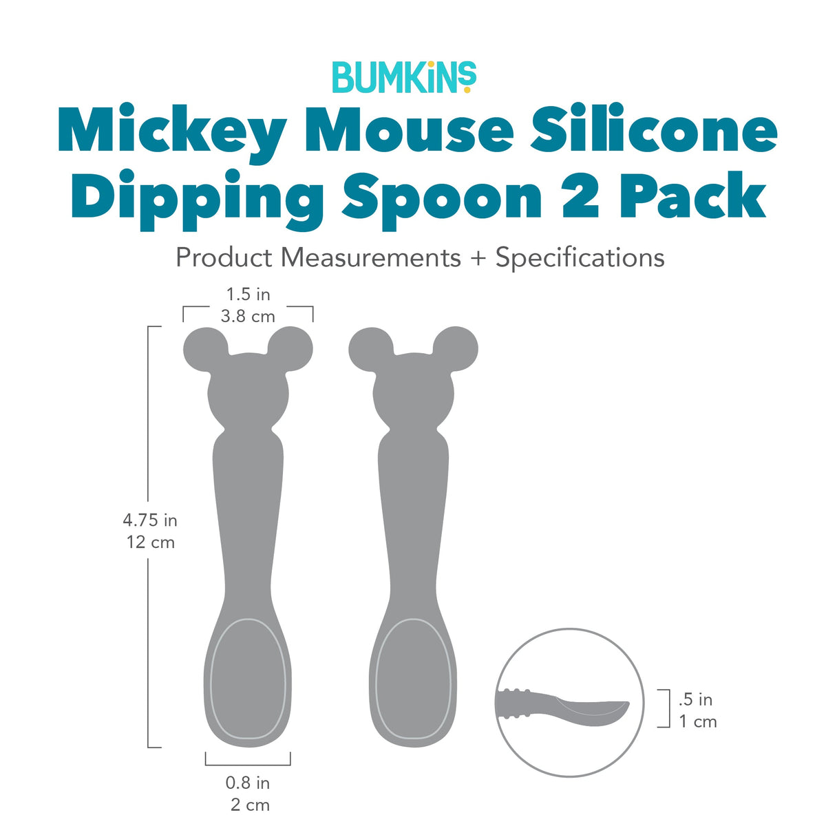 Minnie & Mickey Mouse Black + Pink Silicone Dipping Spoons | Bumkins