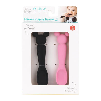 Minnie & Mickey Mouse Black + Pink Silicone Dipping Spoons | Bumkins