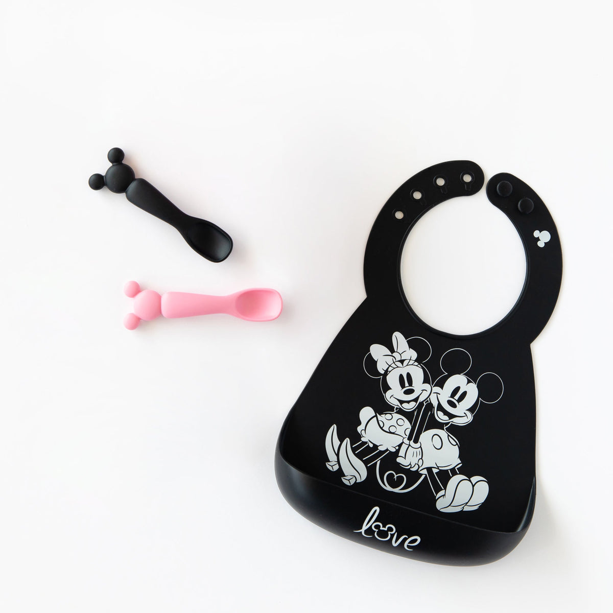 Minnie & Mickey Mouse Black + Pink Silicone Dipping Spoons | Bumkins