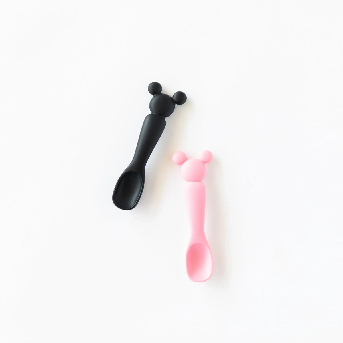Minnie & Mickey Mouse Black + Pink Silicone Dipping Spoons | Bumkins
