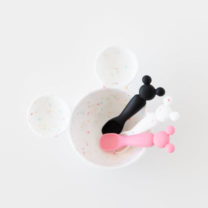 Minnie & Mickey Mouse Black + Pink Silicone Dipping Spoons | Bumkins