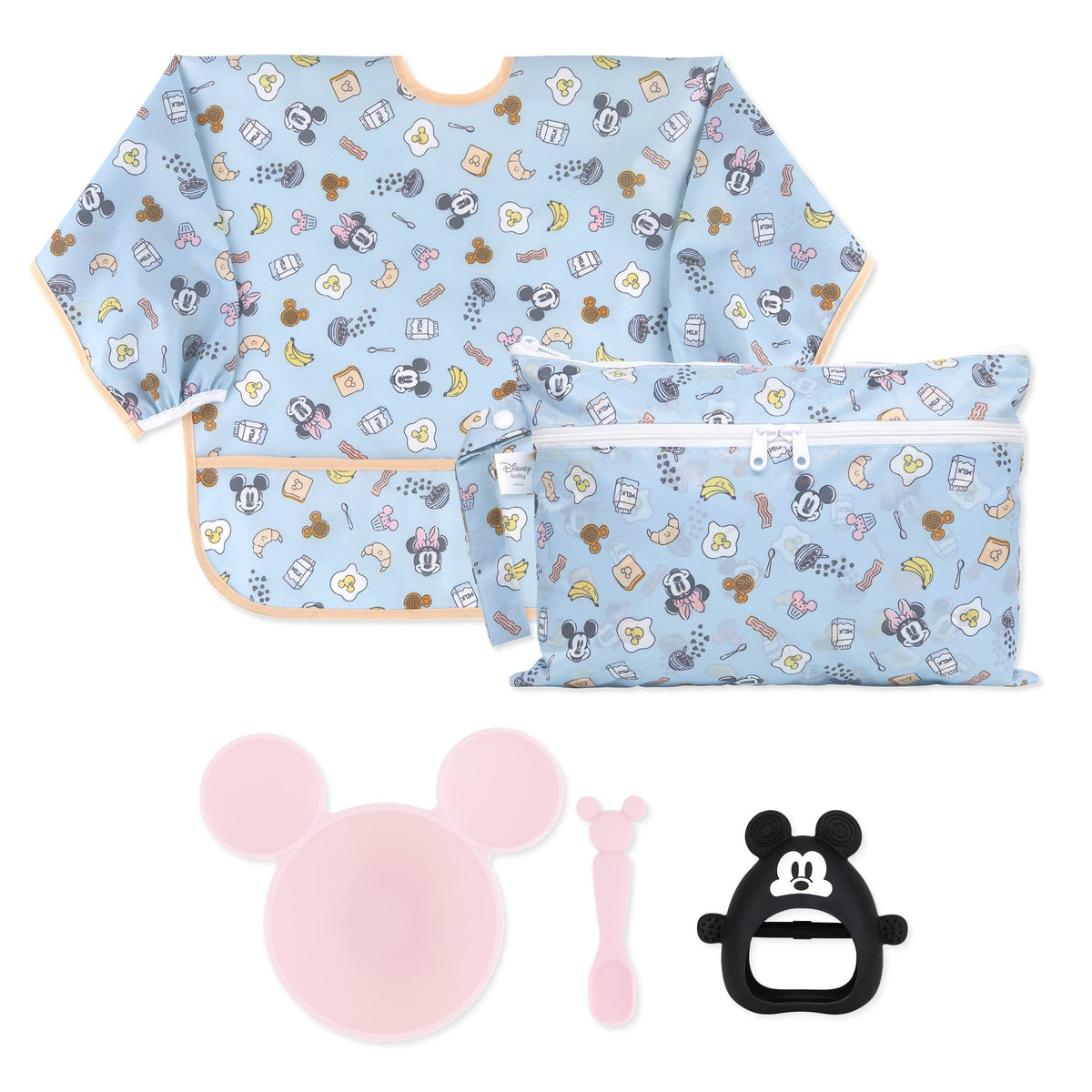 On-The-Go Mealtime 5-Piece Set: Mickey + Minnie Mouse Sunny Side Up Pi | Bumkins