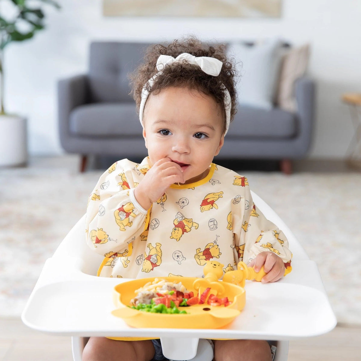 Winnie The Pooh Hunny Pot Sleeved Bib for Baby 6-24 mos | Bumkins
