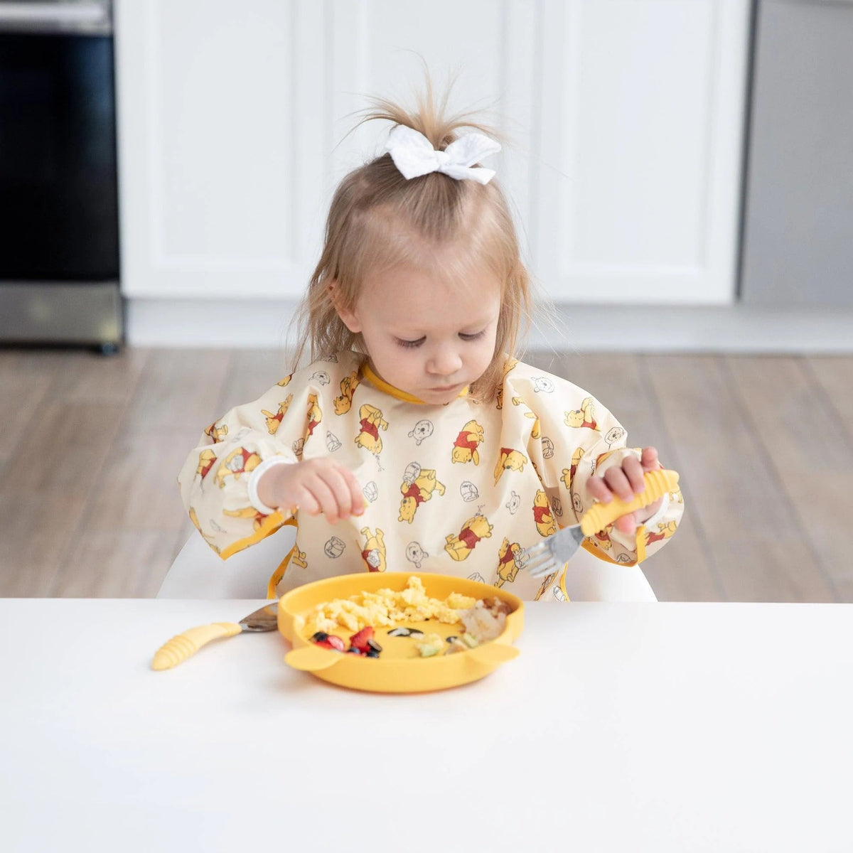 Winnie The Pooh Hunny Pot Sleeved Bib for Baby 6-24 mos | Bumkins