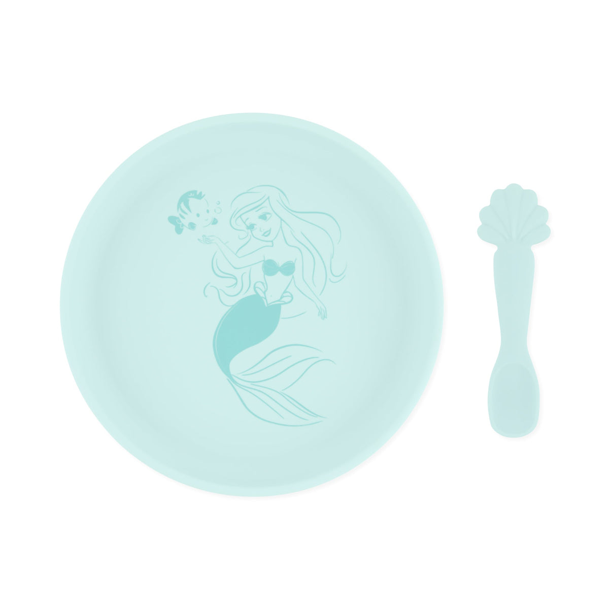 Princess Ariel Silicone Plate and Spoon Set for Babies | Bumkins