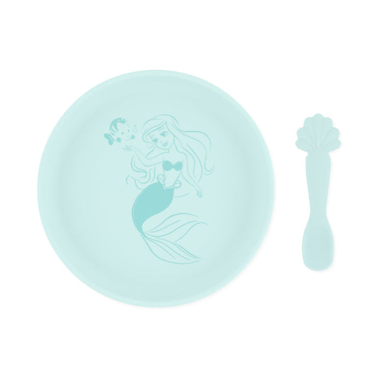 Princess Ariel Silicone Plate and Spoon Set for Babies | Bumkins