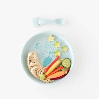 Princess Ariel Silicone Plate and Spoon Set for Babies | Bumkins