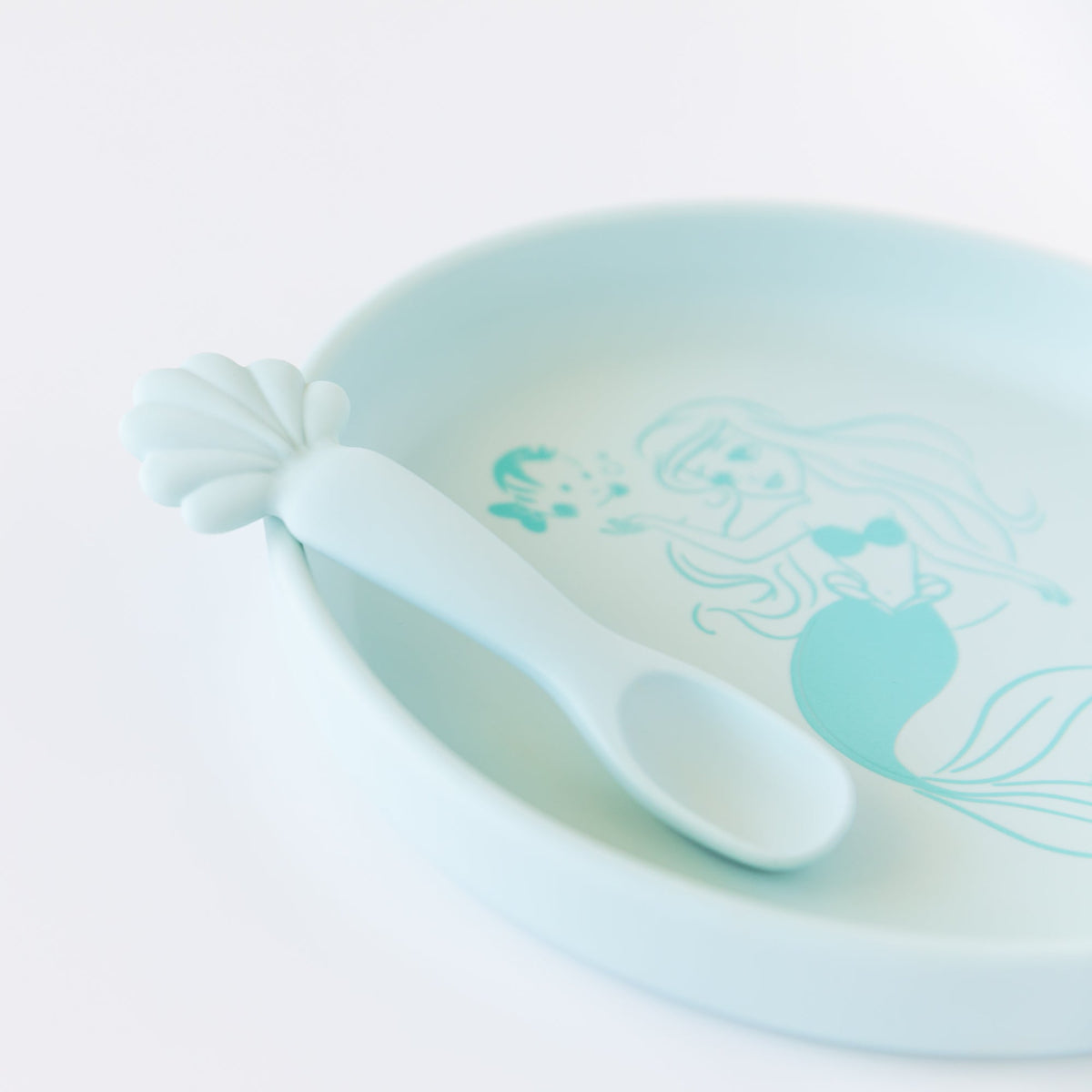 Princess Ariel Silicone Plate and Spoon Set for Babies | Bumkins