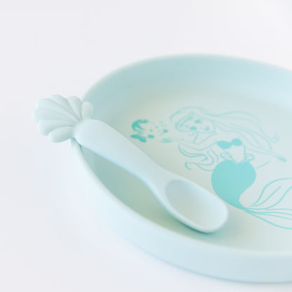 Princess Ariel Silicone Plate and Spoon Set for Babies | Bumkins