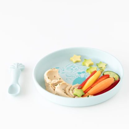 Princess Ariel Silicone Plate and Spoon Set for Babies | Bumkins