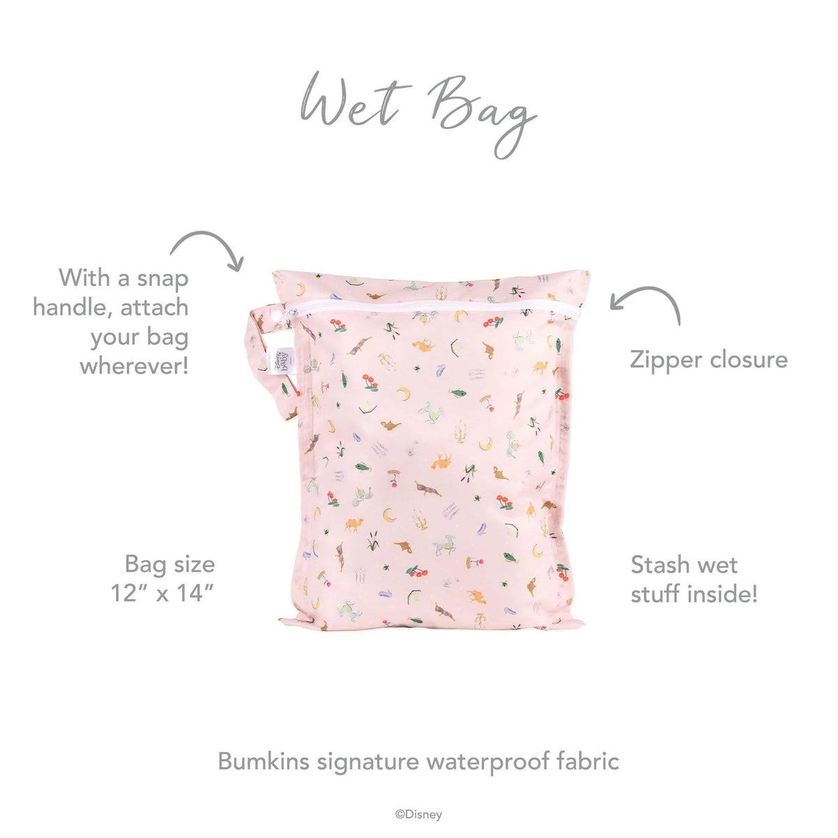 Disney Princess Wet Bag For Dirty Diapers, Clothes + More! | Bumkins