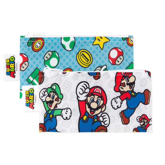 Nintendo Reusable Snack Bags, Waterproof Fabric, BPA Free, 2-Pack – Super Mario Baby | Bumkins