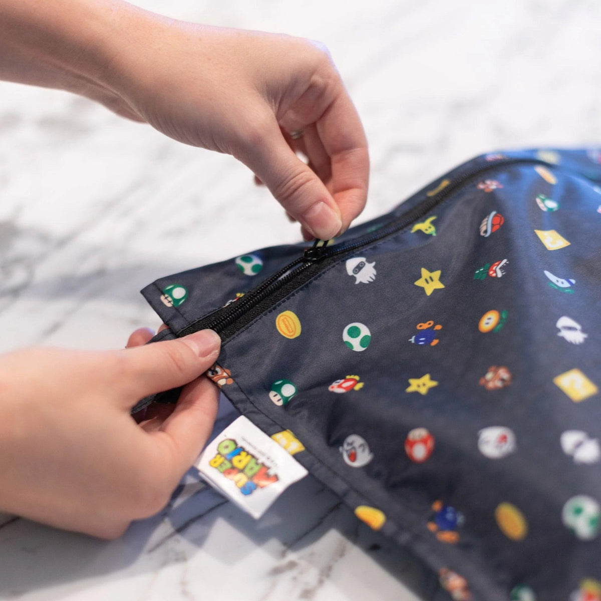 Cool Mario Waterproof Wet Bag For Home or On-the-go | Bumkins