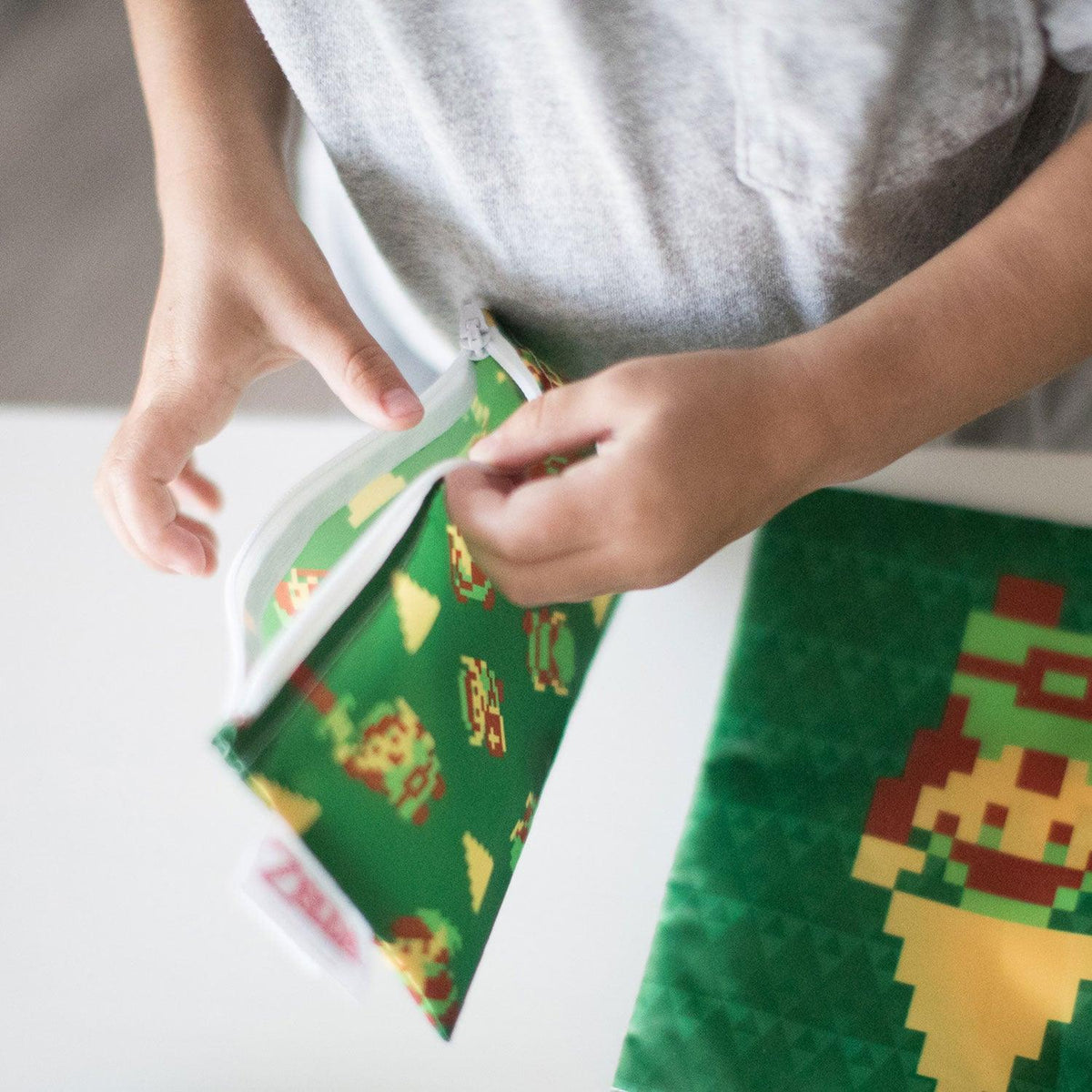 Zelda Reusable Snack Bag Set, Waterproof Fabric, BPA Free, Eco-Friendly – Nintendo Baby | Bumkins