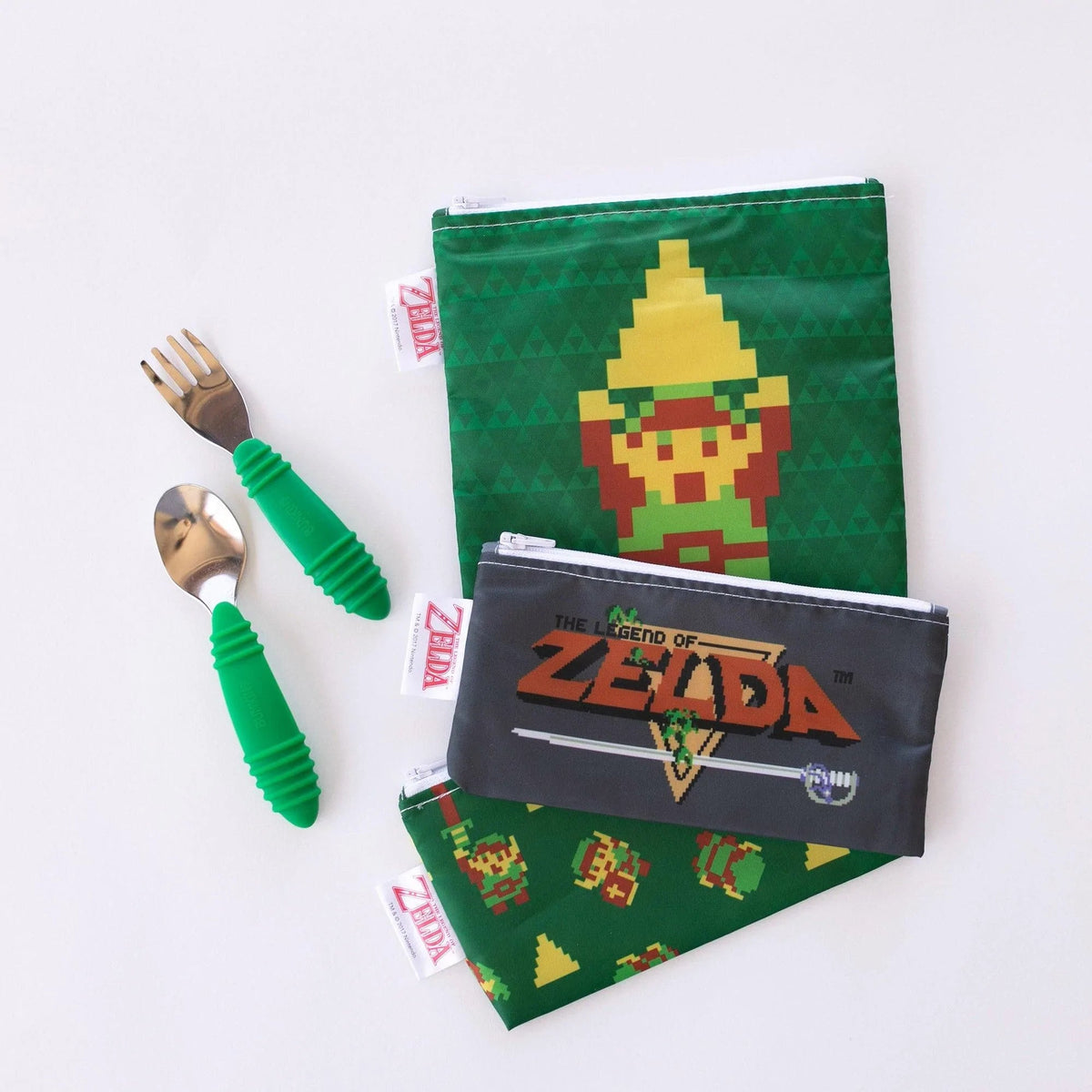Zelda Reusable Snack Bag Set, Waterproof Fabric, BPA Free, Eco-Friendly – Nintendo Baby | Bumkins